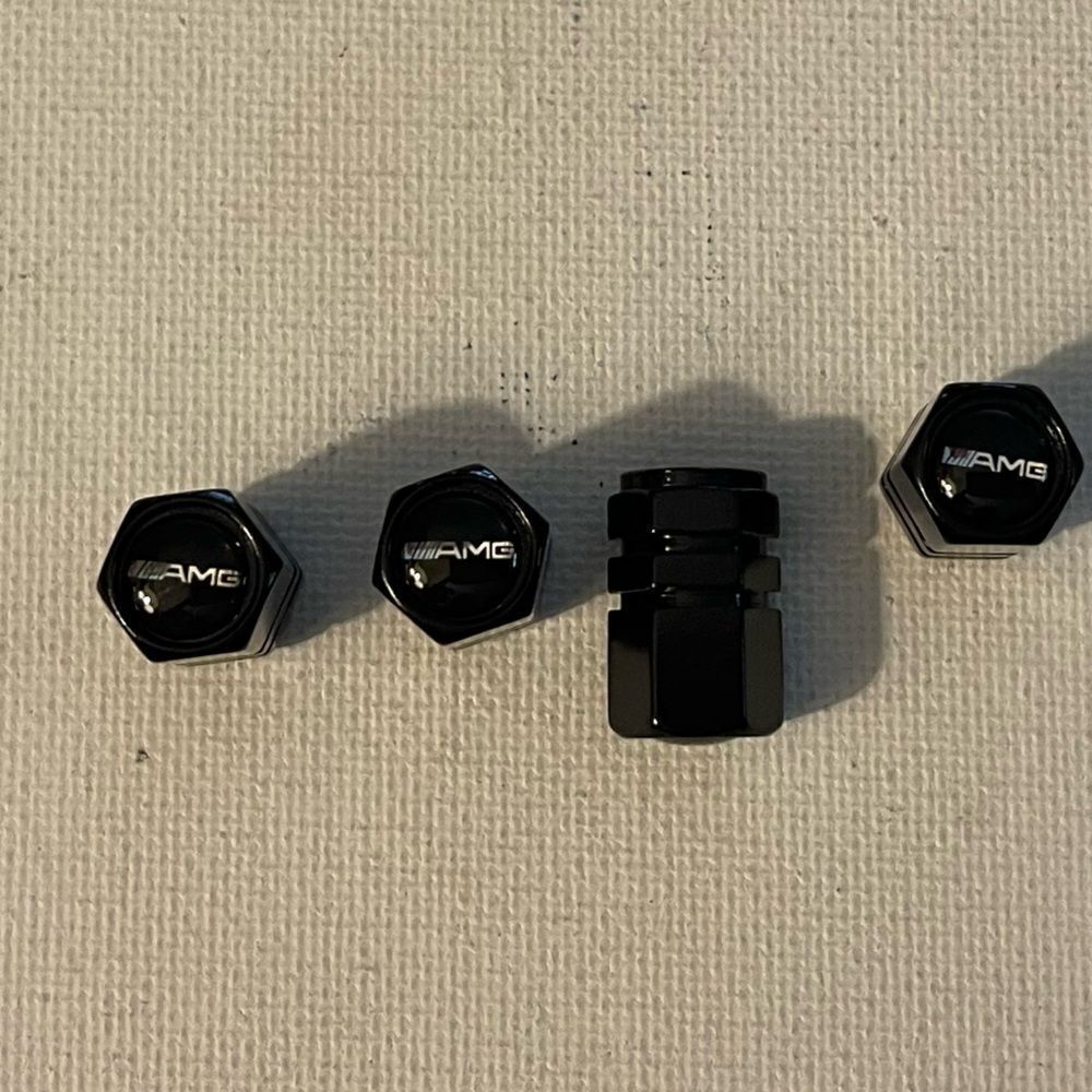 AMG Mercedes Benz Logo valve Stem caps in Black set of 4 NWT